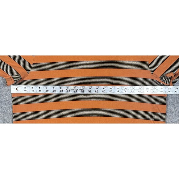 Taylor Stitch Organic Cotton Tee Shirt Men’s 42 Large Orange Striped Crewneck - Picture 5 of 6